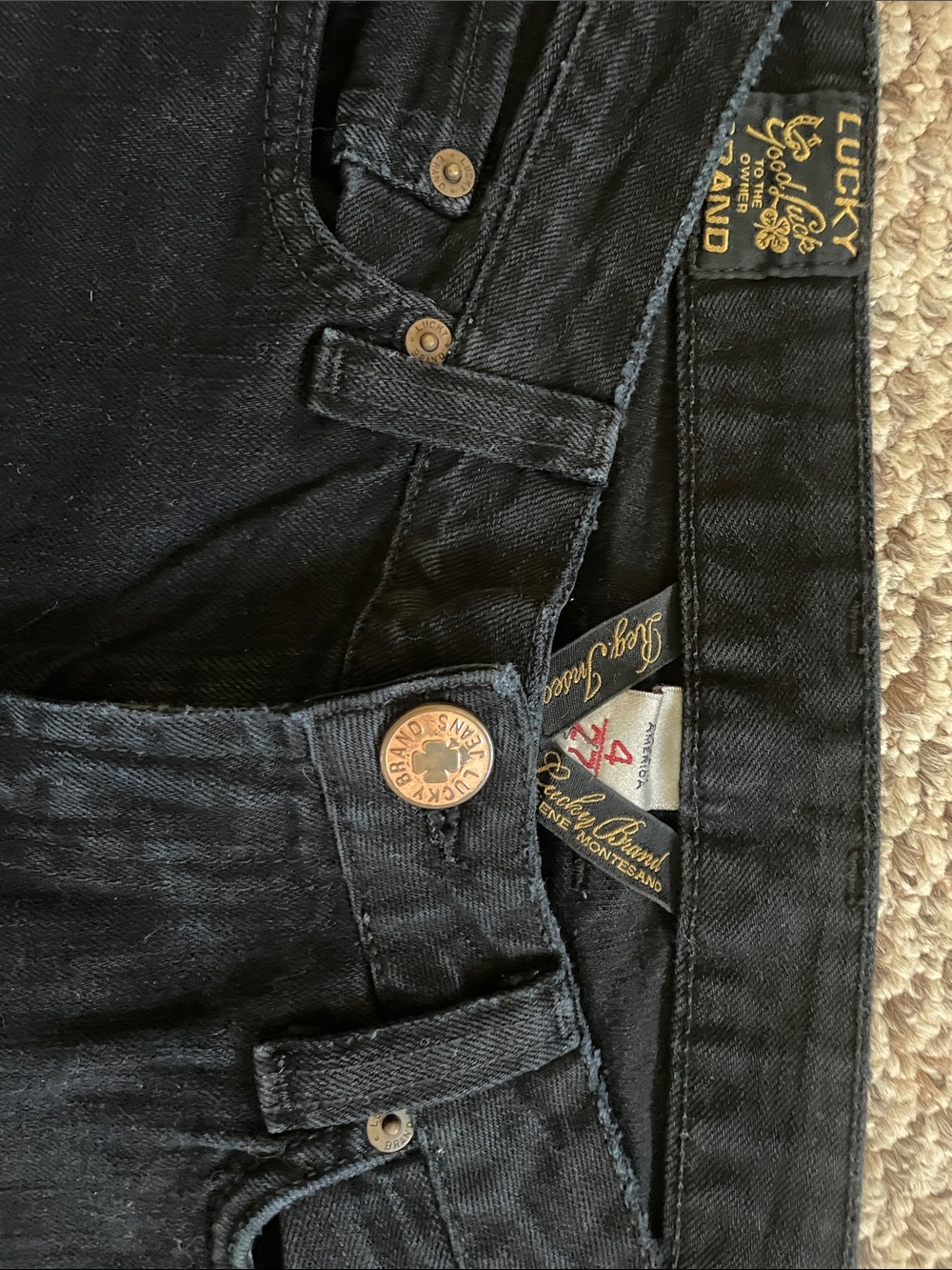 Lucky Brand Lola Straight Black Denim Jeans — Size 4